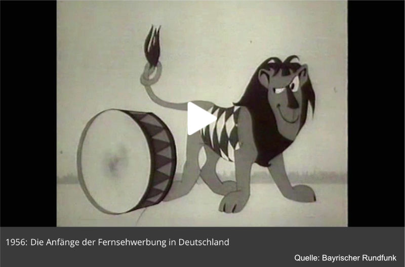 Bild der ersten Fernsehwerbung in Deutschland